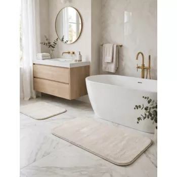   Royal Shaggy fürdőszobai szőnyeg szett Beige (Bézs) 50x80 és 50x40
