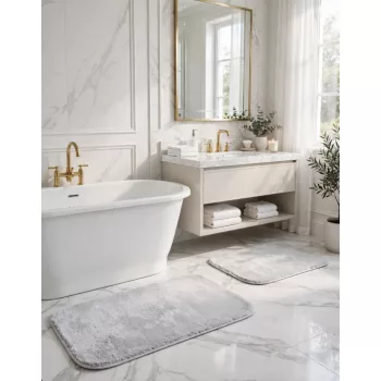   Royal Shaggy fürdőszobai szőnyeg szett Szürke (Grey) 50x80 és 50x40
