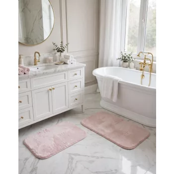   Royal Shaggy fürdőszobai szőnyeg szett Pink (Roszaszín) 50x80 és 50x40