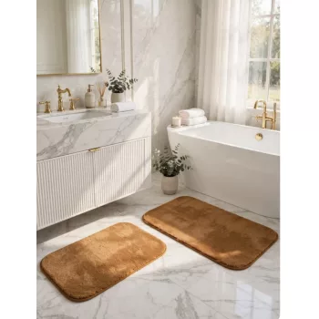   Royal Shaggy fürdőszobai szőnyeg szett Terra (Narancssárga) 50x80 és 50x40
