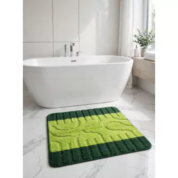 Egyrészes lime-sötétzöld modern fürdőszobai szőnyeg