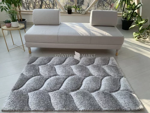 California 3d Shaggy 5cm 481 gray-white (szürke-fehér) 60x110 szőnyeg 