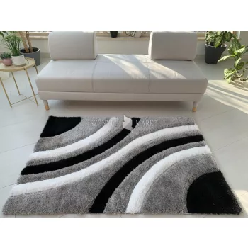   California 3d Shaggy 5cm 305A black-grey (szürke-fekete) 120x170 szőnyeg