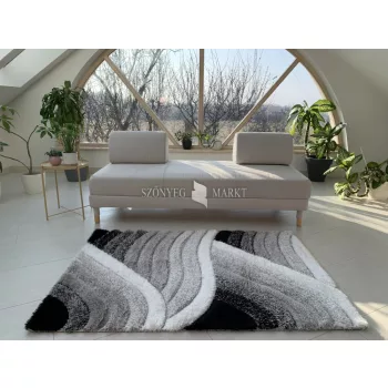   California 3d Shaggy 5cm 482  white-grey (szürke-fehér) 120x170 szőnyeg