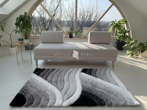 California 3d Shaggy 5cm 482  white-grey (szürke-fehér) 120x170 szőnyeg