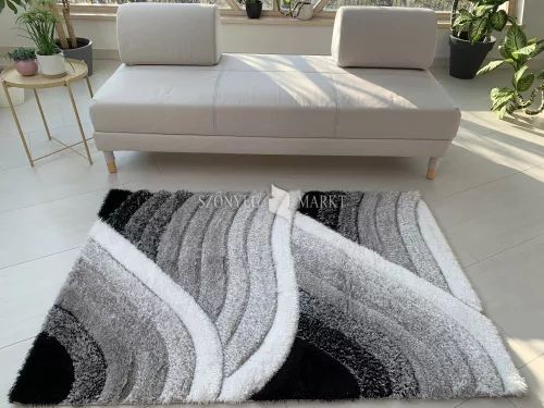 California 3d Shaggy 5cm 482  white-grey (szürke-fehér) 80x150 szőnyeg 