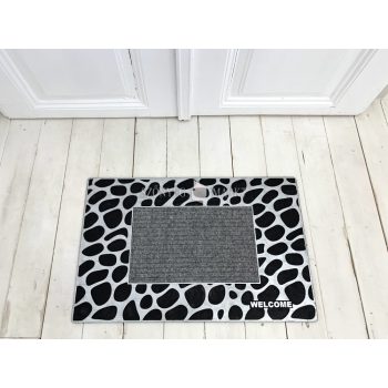 Extra silver leopard gumis lábtörlő 45x75cm