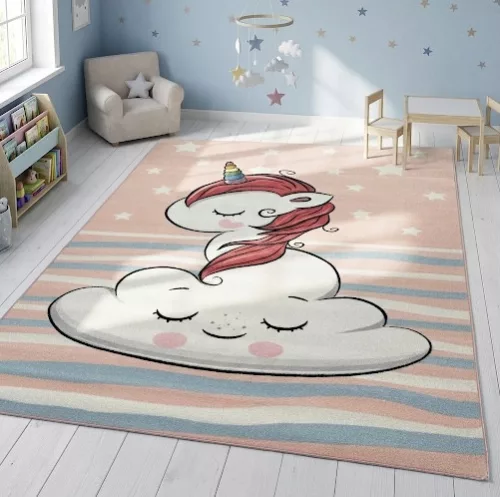 Kislány szőnyeg, Pink, unikornis, 160x240cm