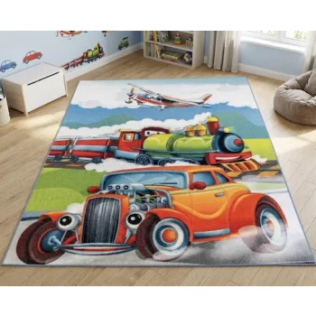 Gyerek szőnyeg Színes vonat repülős 133x180cm