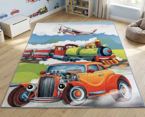 Gyerek szőnyeg Színes vonat repülős 200x280cm