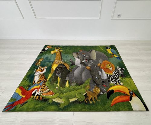 Gyerek szőnyeg színes dzsungel 133x180cm