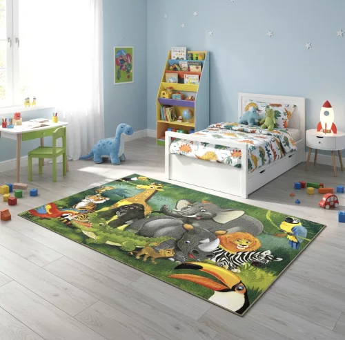 Gyerek szőnyeg színes dzsungel 200x280cm