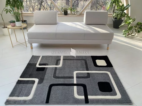 Karizma koczka mintás Szürke Fekete 84 (grey-black) szőnyeg  150x230