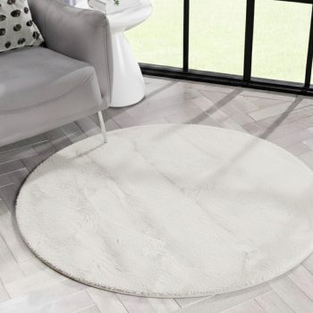 Lunasoft fehér extrán puha, plüss szőnyeg 67x67 cm  