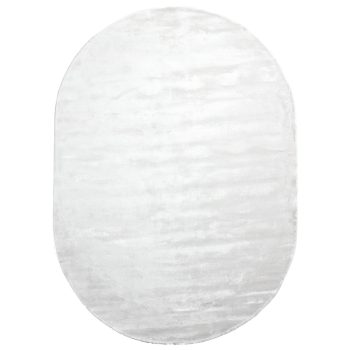   Lunasoft fehér extrán puha, plüss ovális szőnyeg 80x150 cm  