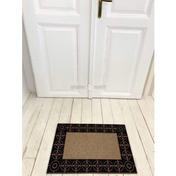 Kültéri Lábtörlő barna kör mintás 45x70cm