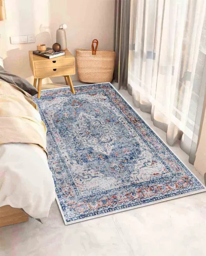 Carpetum klasszikus, kék mintás szőnyeg 80x160