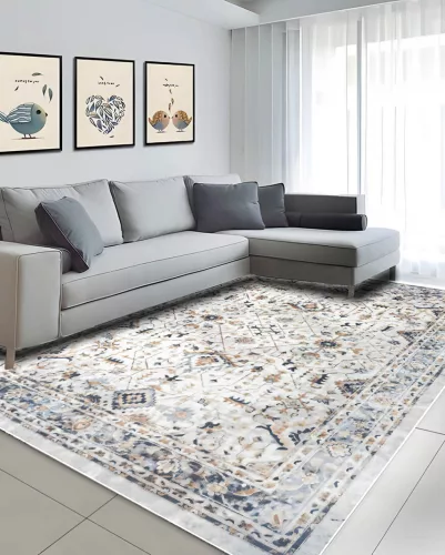 Carpetum szürke színű, színes klasszikus mintás szőnyeg 80x160