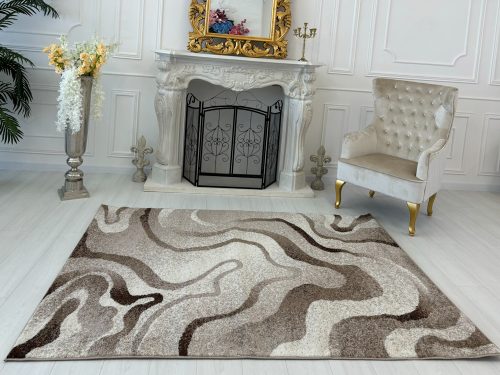 Nora 6036 bézs modern szőnyeg 80 cm-es szett