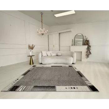 Nora 6037 szürke modern szőnyeg 60x110 cm