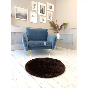 Puffy shaggy kerek szőnyeg  Barna (BROWN)  80x80