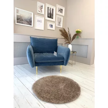 Puffy shaggy kerek szőnyeg  Bézs (BEIGE)  80x80