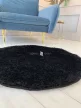 Puffy shaggy kerek szőnyeg  Fekete (Black)  80x80