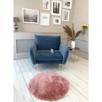 Puffy shaggy kerek szőnyeg  Rózsaszín (Pink)  80x80