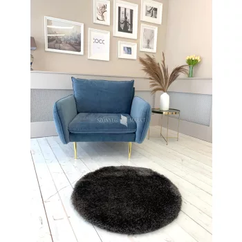   Puffy shaggy kerek szőnyeg  Sötétszürke (Dark grey)  80x80