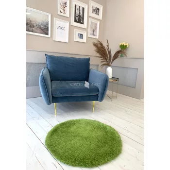 Puffy shaggy kerek szőnyeg  Zöld (Green)  80x80