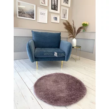 Puffy shaggy kerek szőnyeg  Lila (Purple)  80x80