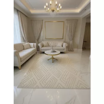 Selux bézs modern szőnyeg 66 cm-es szett
