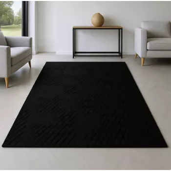 Noir Élégance fekete modern szőnyeg 120x170 cm