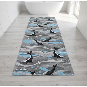 PVC delfin mintás fürdőszobai szőnyeg 65 cm