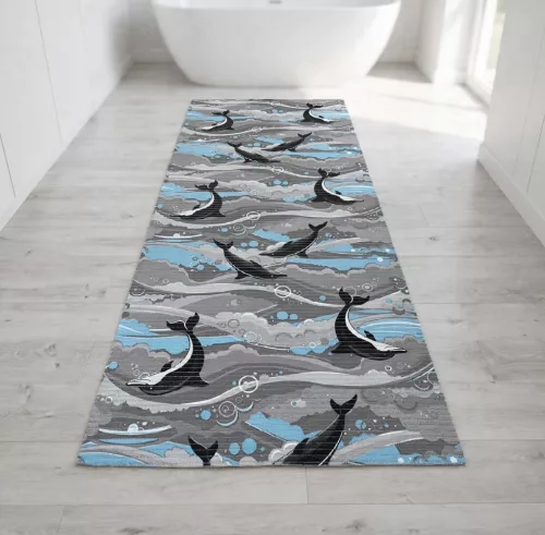 PVC delfin mintás fürdőszobai szőnyeg 65 cm