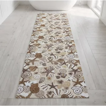 PVC kagyló mintás fürdőszobai szőnyeg 65 cm