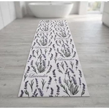 PVC levendula mintás fürdőszobai szőnyeg 65 cm