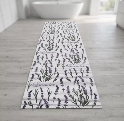 PVC levendula mintás fürdőszobai szőnyeg 65 cm
