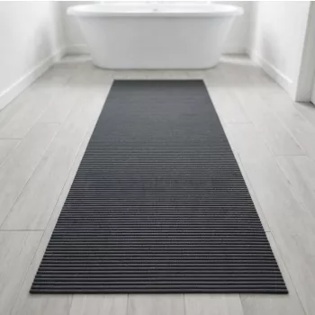 PVC antracit egyszínű fürdőszobai szőnyeg 65 cm