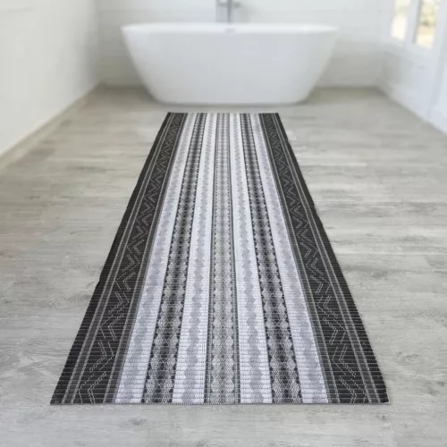 PVC szürke-fehér fürdőszobai szőnyeg 65 cm