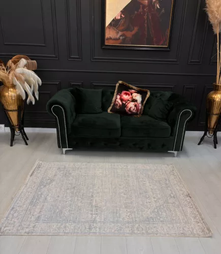 Venus 269 bézs, kék mintás kopott hatású klasszikus szőnyeg 120x170 cm