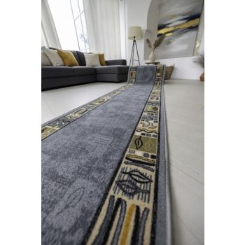   Victoria szürke futószőnyeg méterben bézs mintával 67 cm