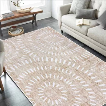 Loomi bézs fehér mintás modern szőnyeg 160x230 cm