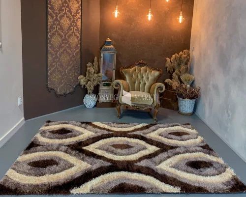 Elvira 3D Shaggy 0625 design szőnyeg (Beige) 60x220