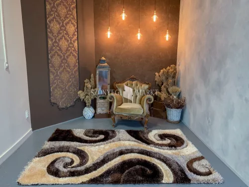 Elvira 3D Shaggy 1142 design szőnyeg (Beige) 60x220