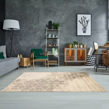 Flora kockás modern mintájú szőnyeg (Beige) 120x170 cm