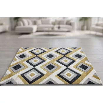    Franco 2404 yellow-gray-blue (sárga-szürke-kék) szőnyeg120x170cm