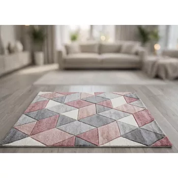   Franco rombusz mintás puder-gray (puder-szürke) szőnyeg 120x170cm
