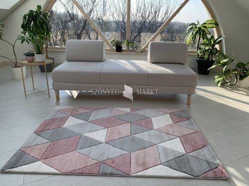 Franco rombusz mintás puder-gray (puder-szürke) szőnyeg 60x220cm