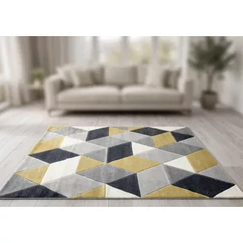   Franco rombusz mintás yellow-gray (sárga-szürke) szőnyeg  120x170cm